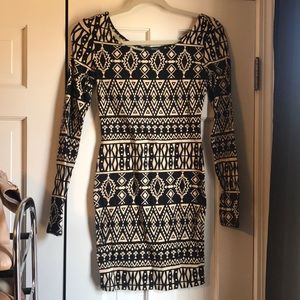 Black and Tan tribal pattern dress